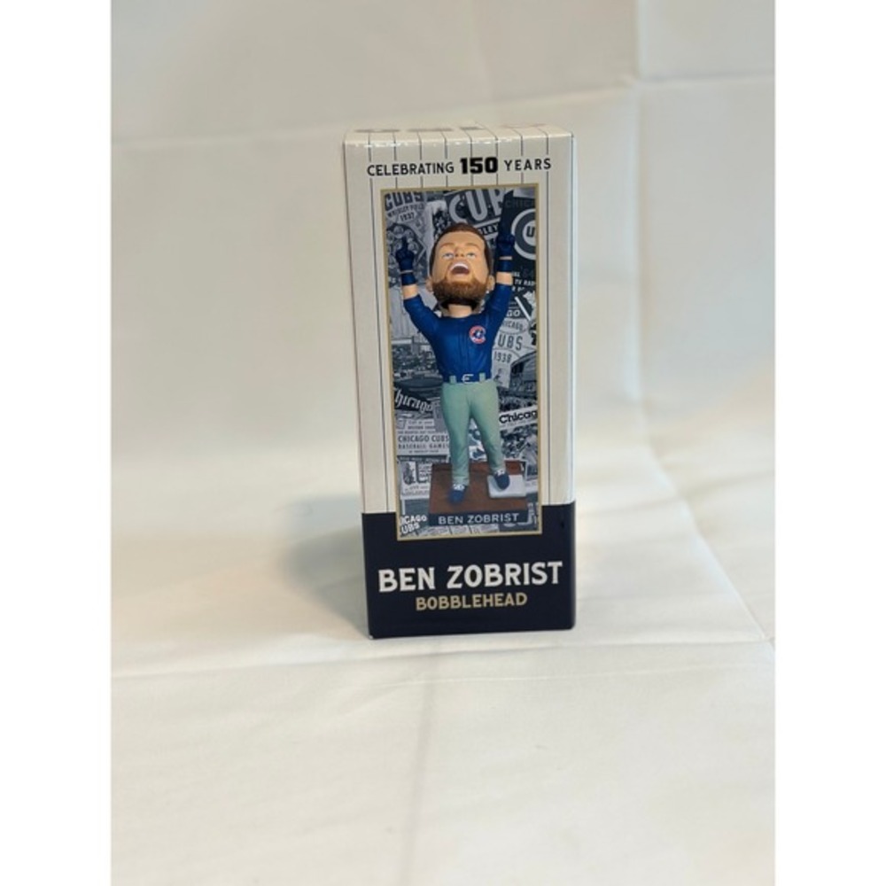 BDA Chicago Cubs Ben Zobrist Bobblehead OS Blue Excellent 150 Years‎ Anniversary
